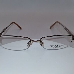 TAKA Eyewear T2604 54/18/140 Brown Eyeglass Frames Only New